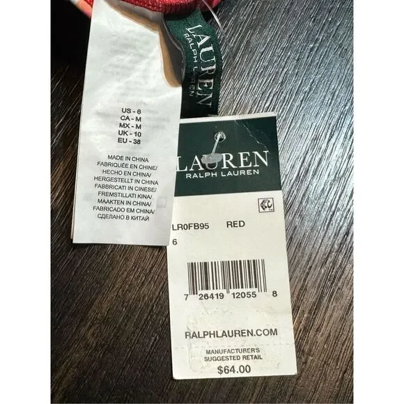 Lauren Ralph Lauren NWT size 6 banded red floral swim Bottoms - Picture 5 of 5